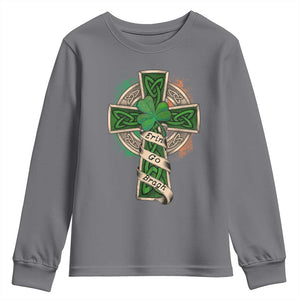 Irish Pride Youth Sweatshirt Eirinn Go Brach Ireland For Ever TS09 Charcoal Print Your Wear