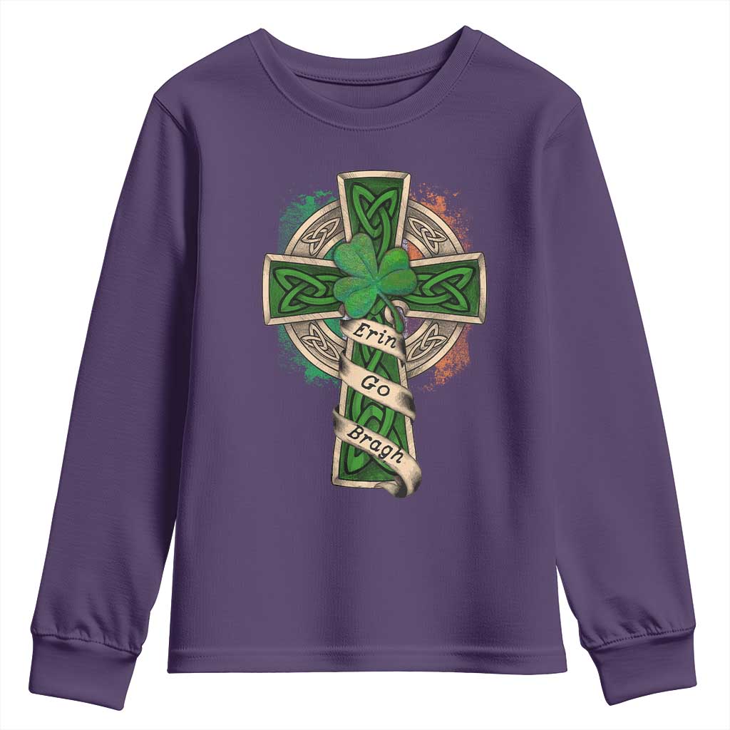 Irish Pride Youth Sweatshirt Eirinn Go Brach Ireland For Ever TS09 Purple Print Your Wear