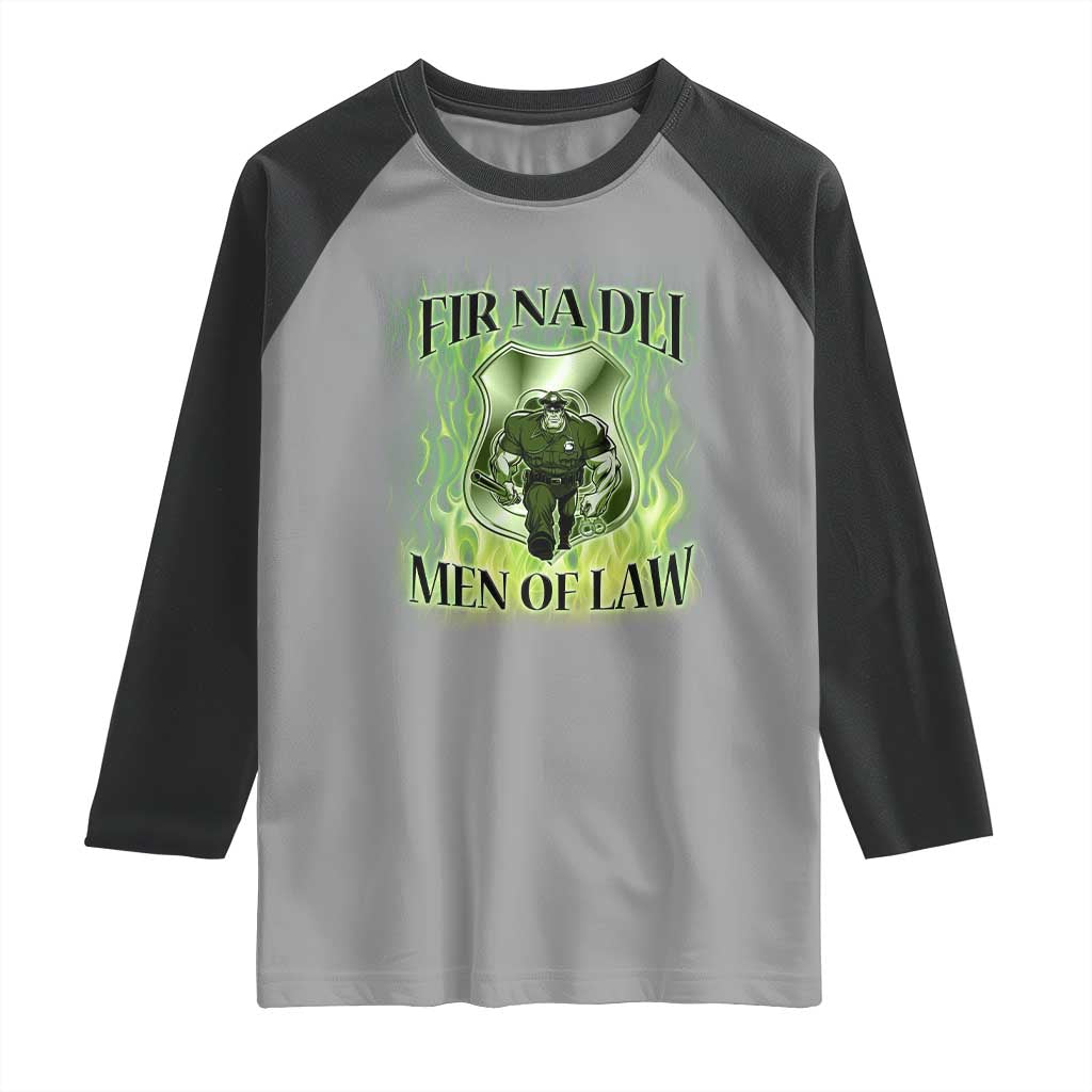 Patriotic Irish Pride Raglan Shirt Fir Na Dli Men Of Law TS09 Sport Gray Black Print Your Wear