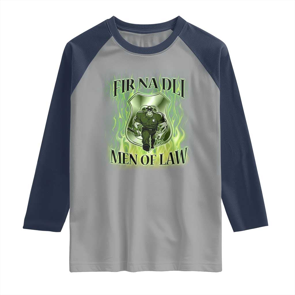 Patriotic Irish Pride Raglan Shirt Fir Na Dli Men Of Law TS09 Sport Gray Navy Print Your Wear