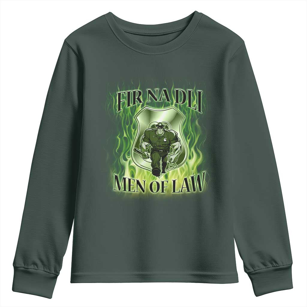 Patriotic Irish Pride Youth Sweatshirt Fir Na Dli Men Of Law TS09 Dark Forest Green Print Your Wear