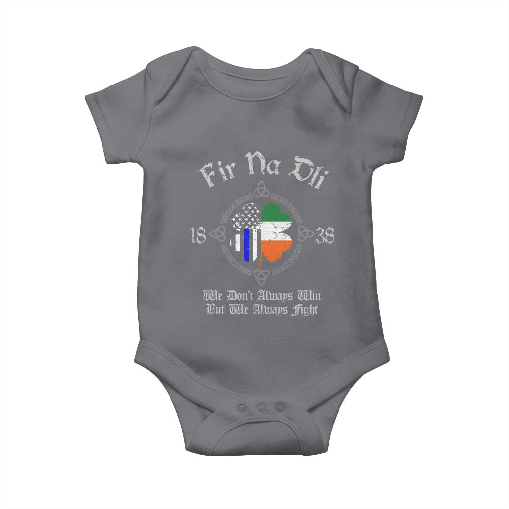 Irish Pride Baby Onesie Fir Na Dli Men Of Law Shamrock American Irish Flag TS09 Charcoal Print Your Wear
