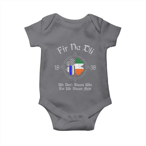 Irish Pride Baby Onesie Fir Na Dli Men Of Law Shamrock American Irish Flag TS09 Charcoal Print Your Wear