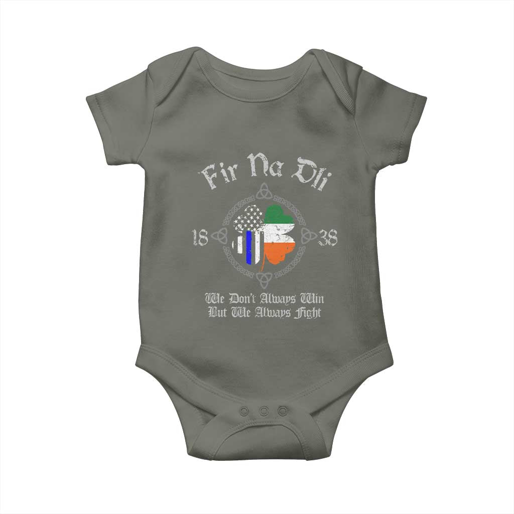 Irish Pride Baby Onesie Fir Na Dli Men Of Law Shamrock American Irish Flag TS09 Military Green Print Your Wear