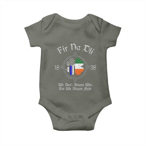 Irish Pride Baby Onesie Fir Na Dli Men Of Law Shamrock American Irish Flag TS09 Military Green Print Your Wear