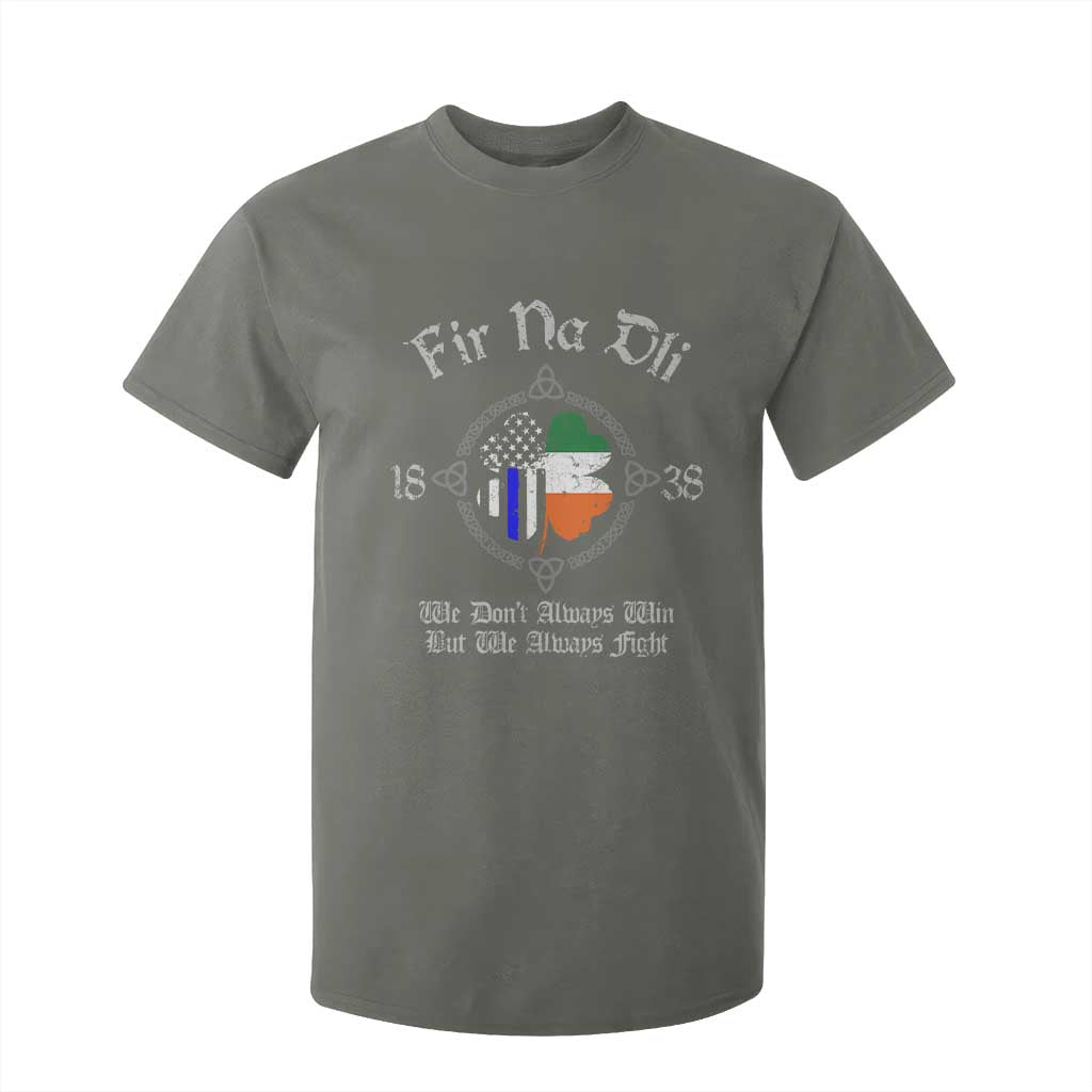 Irish Pride T Shirt For Kid Fir Na Dli Men Of Law Shamrock American Irish Flag TS09 Military Green Print Your Wear