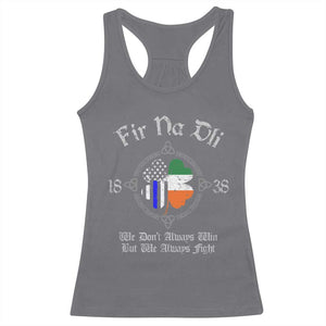 Irish Pride Racerback Tank Top Fir Na Dli Men Of Law Shamrock American Irish Flag TS09 Charcoal Print Your Wear