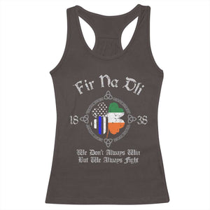 Irish Pride Racerback Tank Top Fir Na Dli Men Of Law Shamrock American Irish Flag TS09 Dark Chocolate Print Your Wear