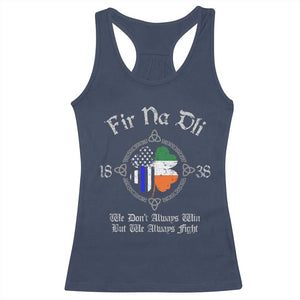 Irish Pride Racerback Tank Top Fir Na Dli Men Of Law Shamrock American Irish Flag TS09 Navy Print Your Wear