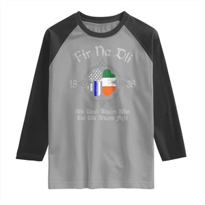Irish Pride Raglan Shirt Fir Na Dli Men Of Law Shamrock American Irish Flag TS09 Sport Gray Black Print Your Wear
