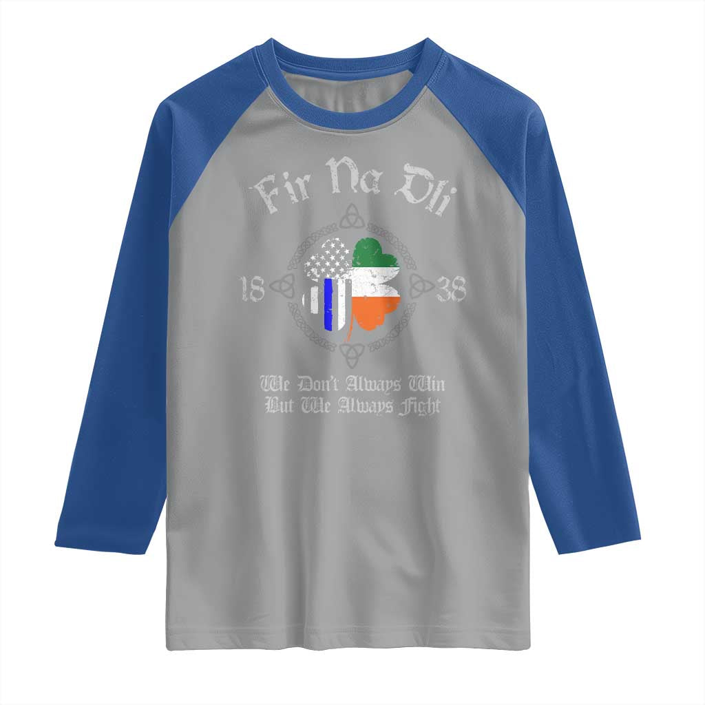 Irish Pride Raglan Shirt Fir Na Dli Men Of Law Shamrock American Irish Flag TS09 Sport Gray Royal Print Your Wear