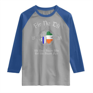 Irish Pride Raglan Shirt Fir Na Dli Men Of Law Shamrock American Irish Flag TS09 Sport Gray Royal Print Your Wear