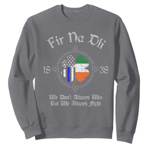 Irish Pride Sweatshirt Fir Na Dli Men Of Law Shamrock American Irish Flag TS09 Charcoal Print Your Wear