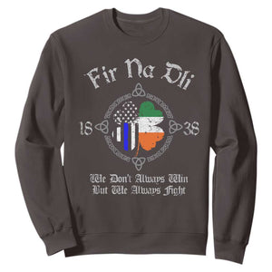 Irish Pride Sweatshirt Fir Na Dli Men Of Law Shamrock American Irish Flag TS09 Dark Chocolate Print Your Wear