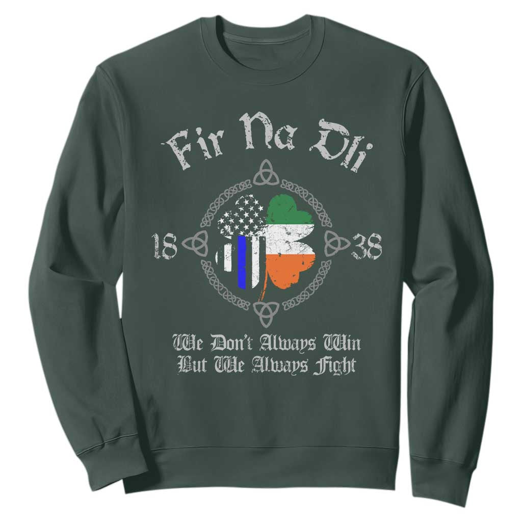 Irish Pride Sweatshirt Fir Na Dli Men Of Law Shamrock American Irish Flag TS09 Dark Forest Green Print Your Wear