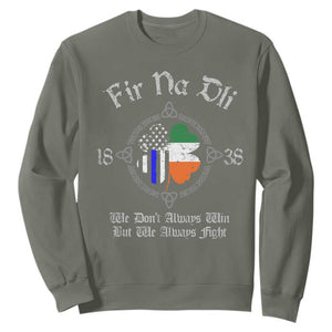 Irish Pride Sweatshirt Fir Na Dli Men Of Law Shamrock American Irish Flag TS09 Military Green Print Your Wear