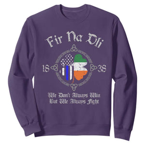 Irish Pride Sweatshirt Fir Na Dli Men Of Law Shamrock American Irish Flag TS09 Purple Print Your Wear