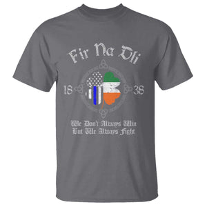 Irish Pride T Shirt Fir Na Dli Men Of Law Shamrock American Irish Flag TS09 Charcoal Print Your Wear