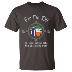Irish Pride T Shirt Fir Na Dli Men Of Law Shamrock American Irish Flag TS09 Dark Chocolate Print Your Wear