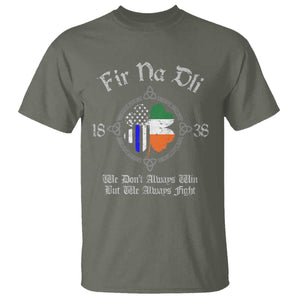 Irish Pride T Shirt Fir Na Dli Men Of Law Shamrock American Irish Flag TS09 Military Green Print Your Wear