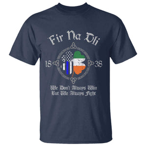 Irish Pride T Shirt Fir Na Dli Men Of Law Shamrock American Irish Flag TS09 Navy Print Your Wear