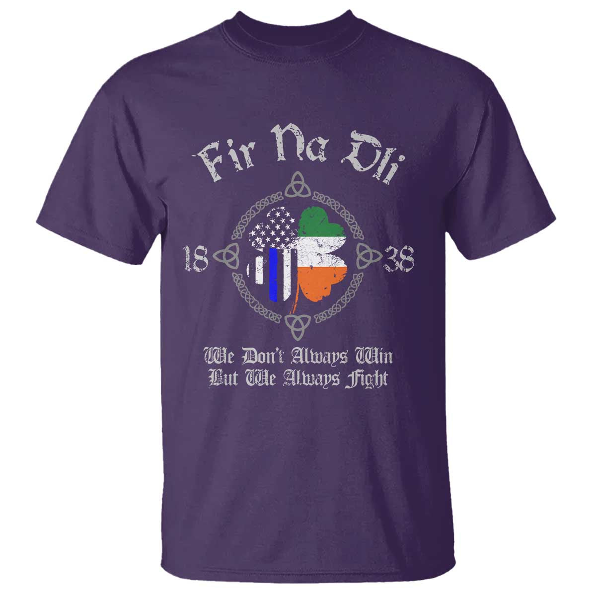 Irish Pride T Shirt Fir Na Dli Men Of Law Shamrock American Irish Flag TS09 Purple Print Your Wear