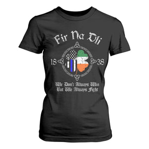 Irish Pride T Shirt For Women Fir Na Dli Men Of Law Shamrock American Irish Flag TS09 Black Print Your Wear