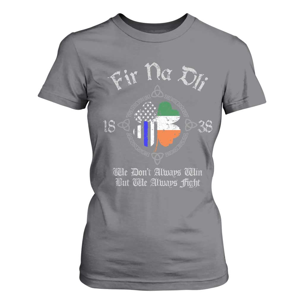 Irish Pride T Shirt For Women Fir Na Dli Men Of Law Shamrock American Irish Flag TS09 Charcoal Print Your Wear