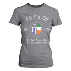 Irish Pride T Shirt For Women Fir Na Dli Men Of Law Shamrock American Irish Flag TS09 Charcoal Print Your Wear
