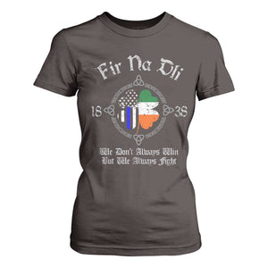 Irish Pride T Shirt For Women Fir Na Dli Men Of Law Shamrock American Irish Flag TS09 Dark Chocolate Print Your Wear