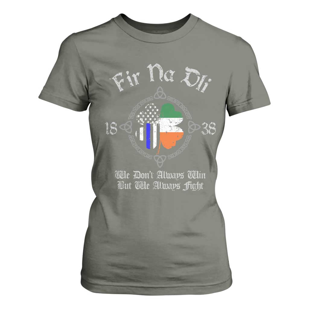 Irish Pride T Shirt For Women Fir Na Dli Men Of Law Shamrock American Irish Flag TS09 Military Green Print Your Wear