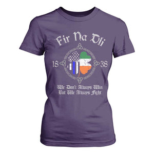 Irish Pride T Shirt For Women Fir Na Dli Men Of Law Shamrock American Irish Flag TS09 Purple Print Your Wear