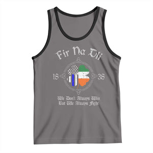 Irish Pride Tank Top Fir Na Dli Men Of Law Shamrock American Irish Flag TS09 Deep Heather Black Print Your Wear