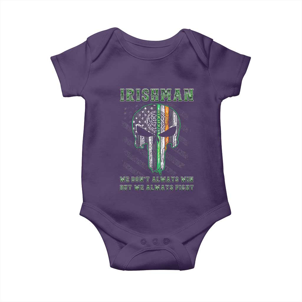 Irish Pride Baby Onesie We Don't Always Win But We Always Fight TS09 Purple Print Your Wear