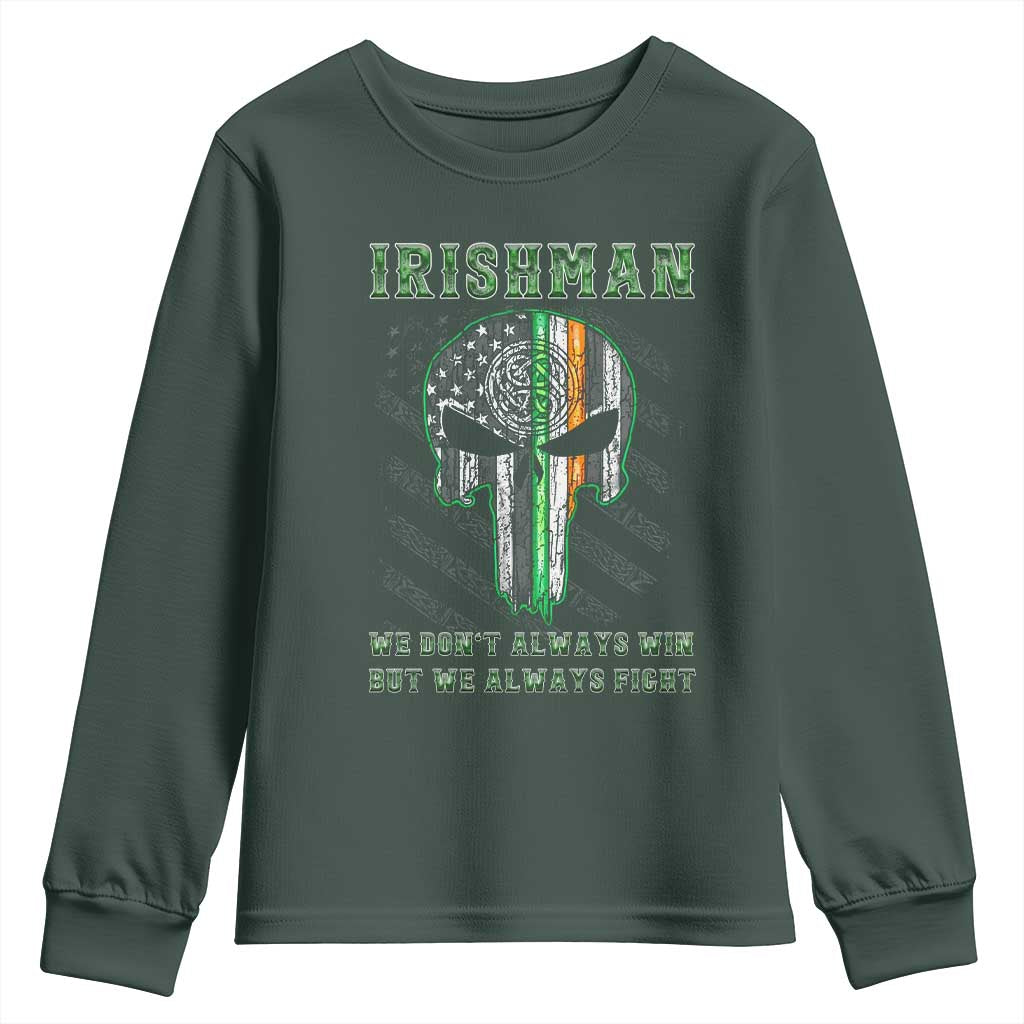 Irish Pride Youth Sweatshirt We Don't Always Win But We Always Fight TS09 Dark Forest Green Print Your Wear