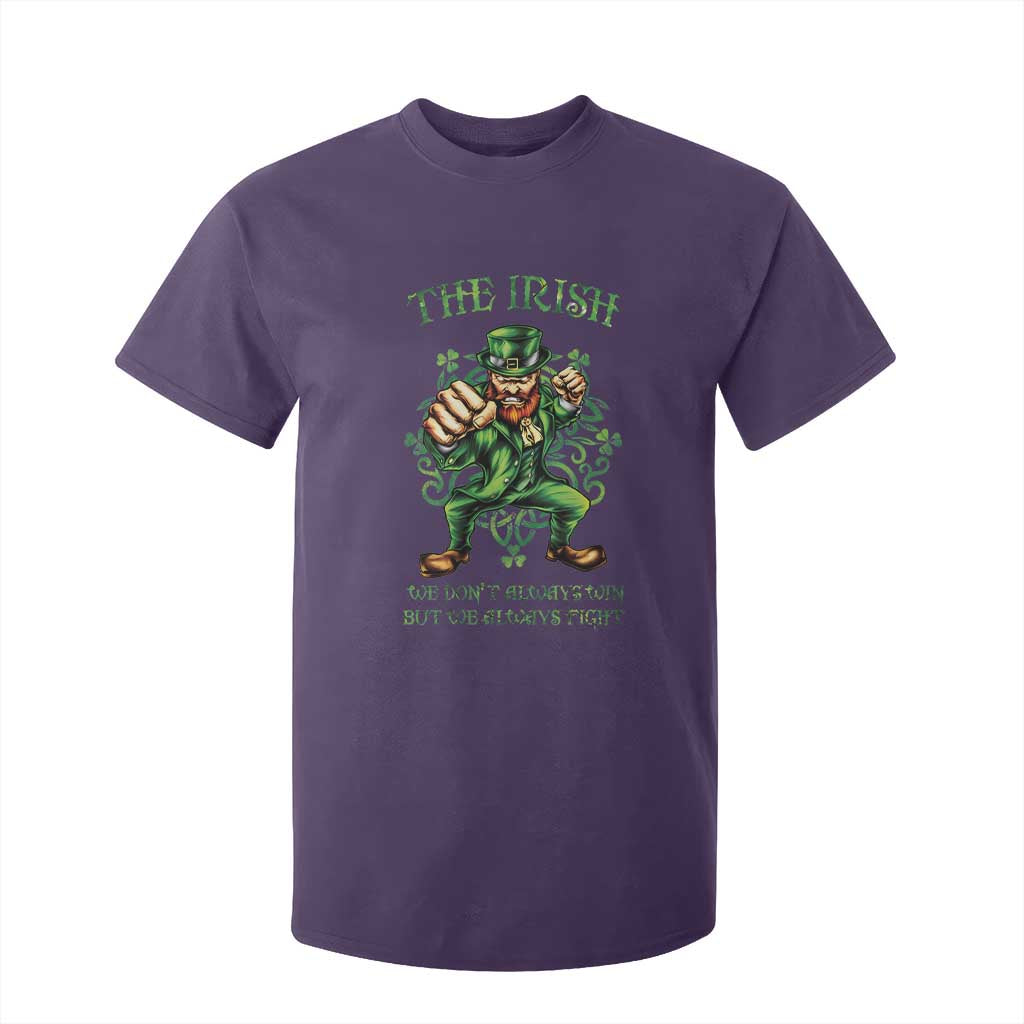 Irish Pride T Shirt For Kid We Don't Always Win But We Always Fight Funny Leprechaun TS09 Purple Print Your Wear