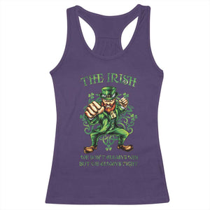 Irish Pride Racerback Tank Top We Don't Always Win But We Always Fight Funny Leprechaun TS09 Purple Print Your Wear