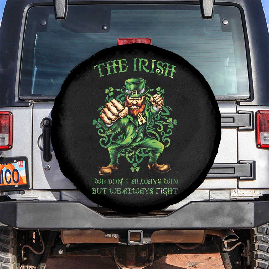 Irish Pride Spare Tire Cover We Don't Always Win But We Always Fight Funny Leprechaun TS09 No hole Black Print Your Wear