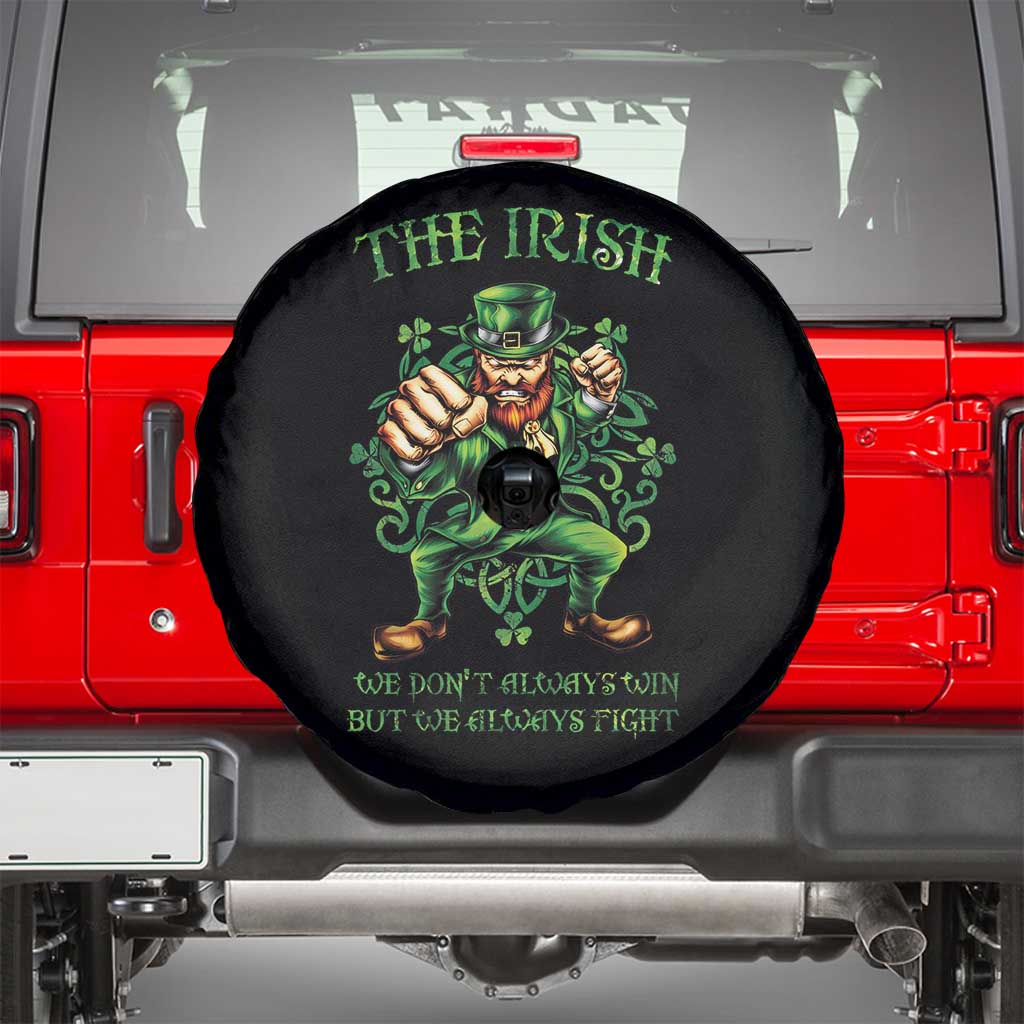 Irish Pride Spare Tire Cover We Don't Always Win But We Always Fight Funny Leprechaun TS09 Black Print Your Wear