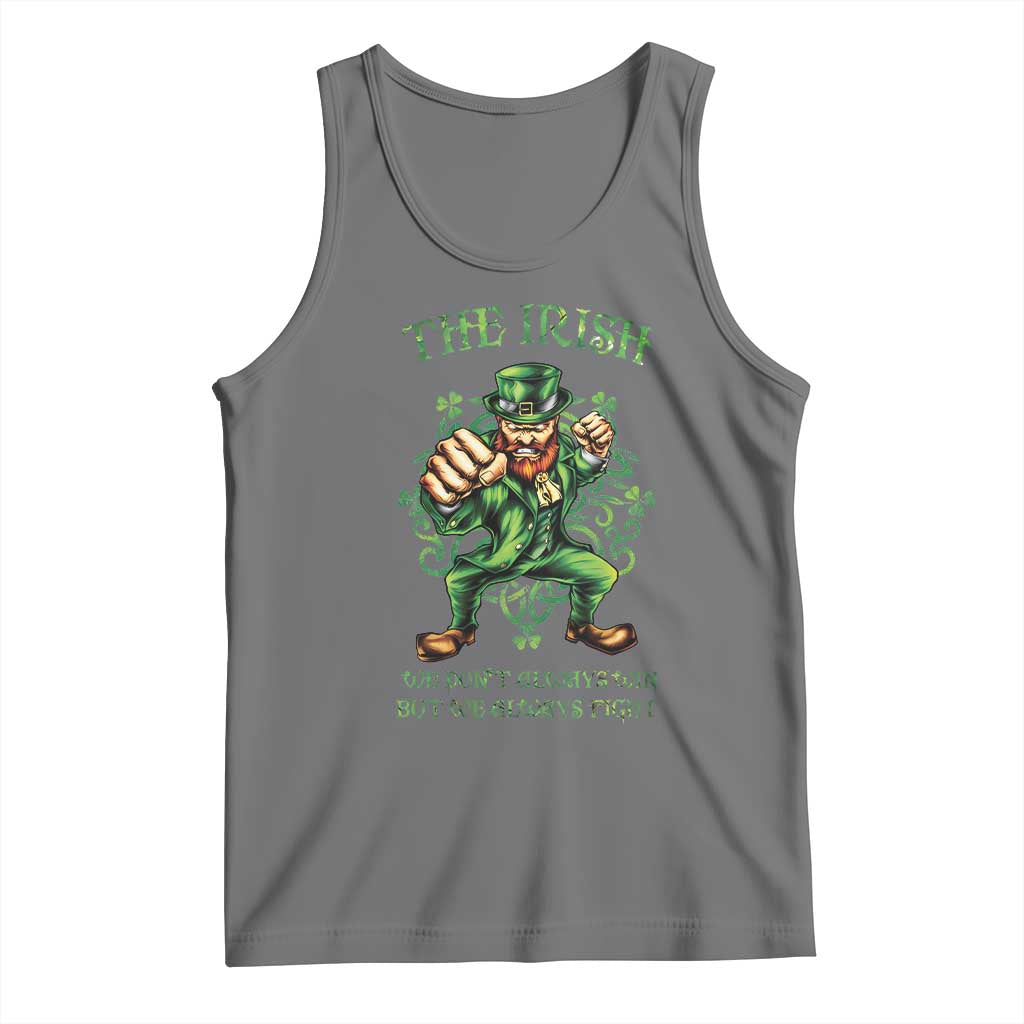 Irish Pride Tank Top We Don't Always Win But We Always Fight Funny Leprechaun TS09 Black Heather Print Your Wear