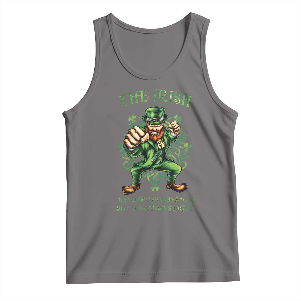 Irish Pride Tank Top We Don't Always Win But We Always Fight Funny Leprechaun TS09 Deep Heather Print Your Wear