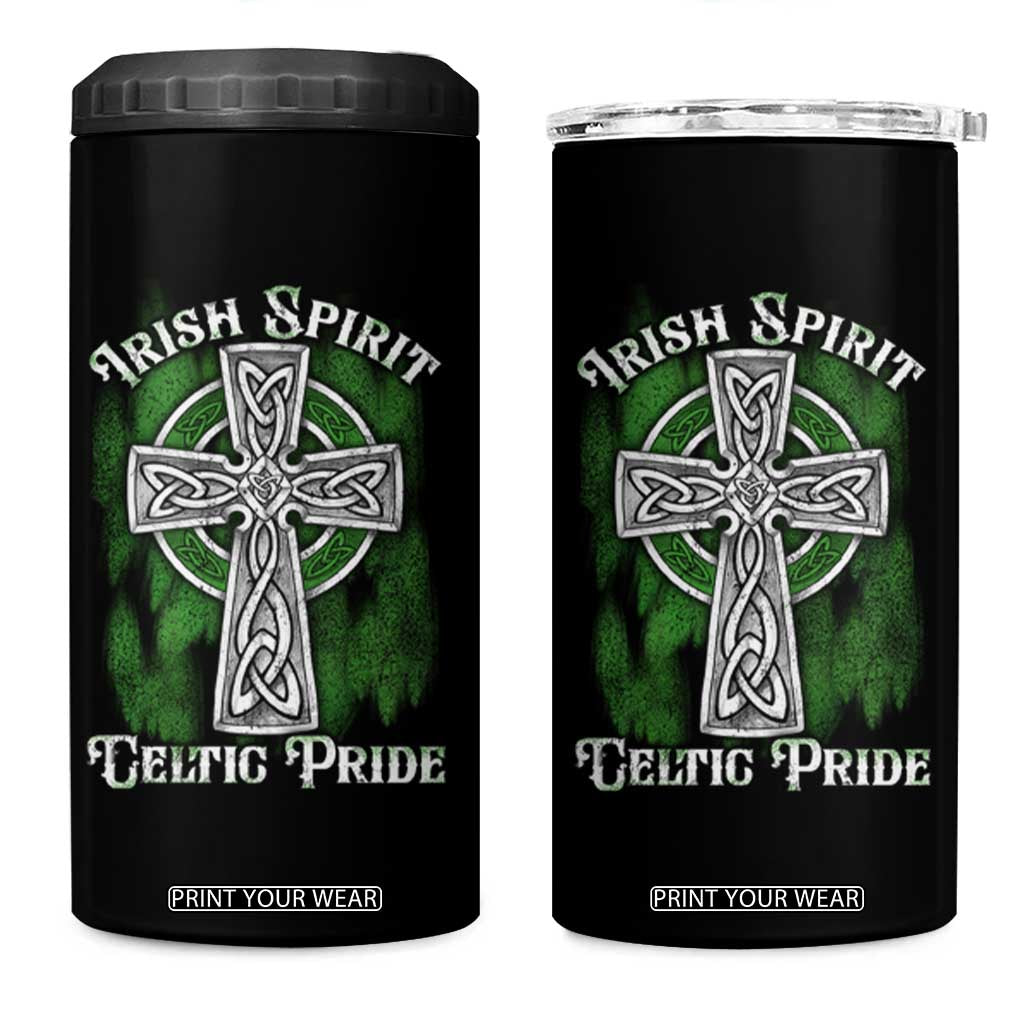 Irish Spirit Celtic Pride 4 in 1 Can Cooler Tumbler TS09 One Size: 16 oz Black Print Your Wear
