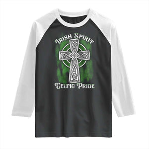Irish Spirit Celtic Pride Raglan Shirt TS09 Black White Print Your Wear