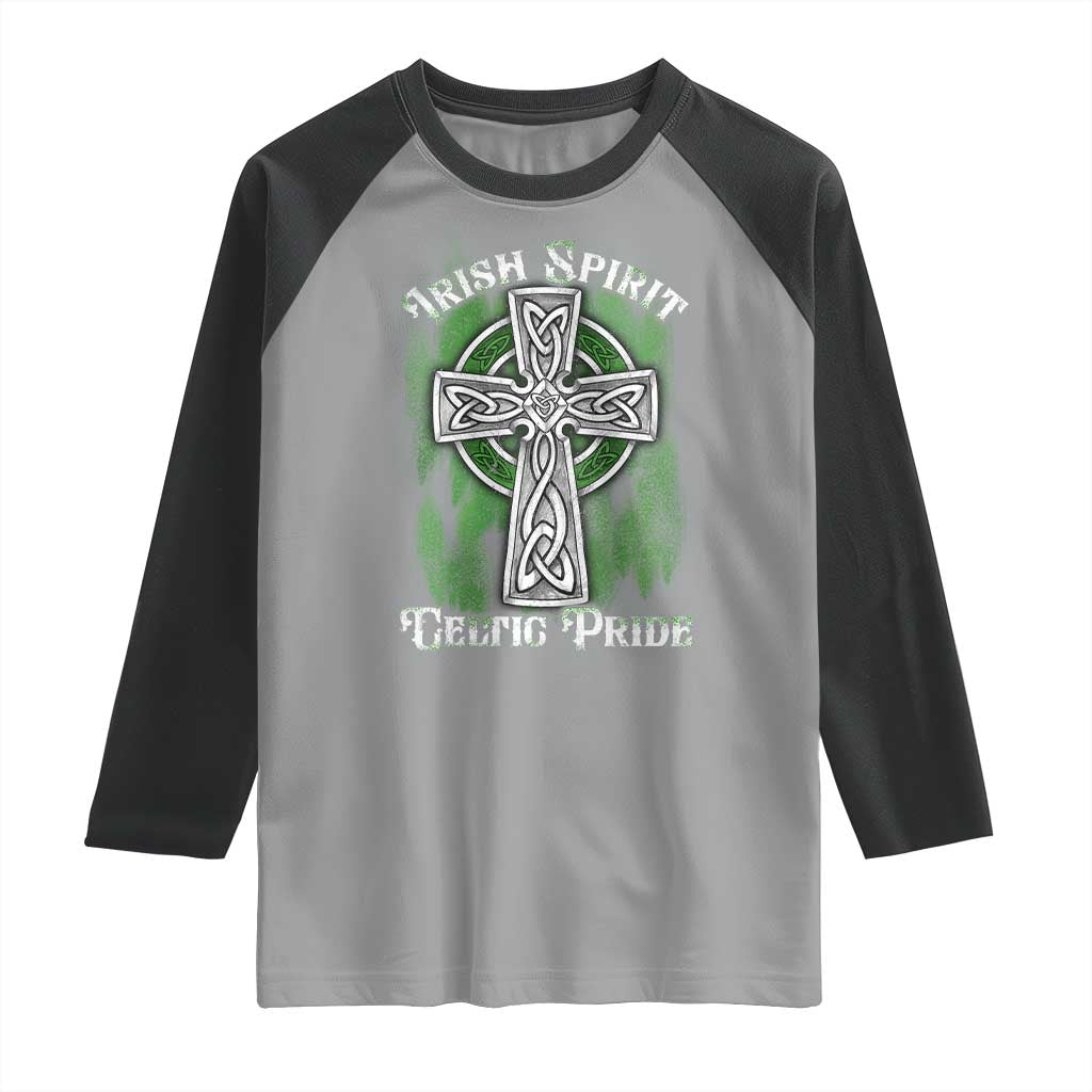 Irish Spirit Celtic Pride Raglan Shirt TS09 Sport Gray Black Print Your Wear