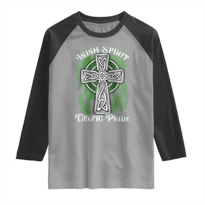 Irish Spirit Celtic Pride Raglan Shirt TS09 Sport Gray Black Print Your Wear
