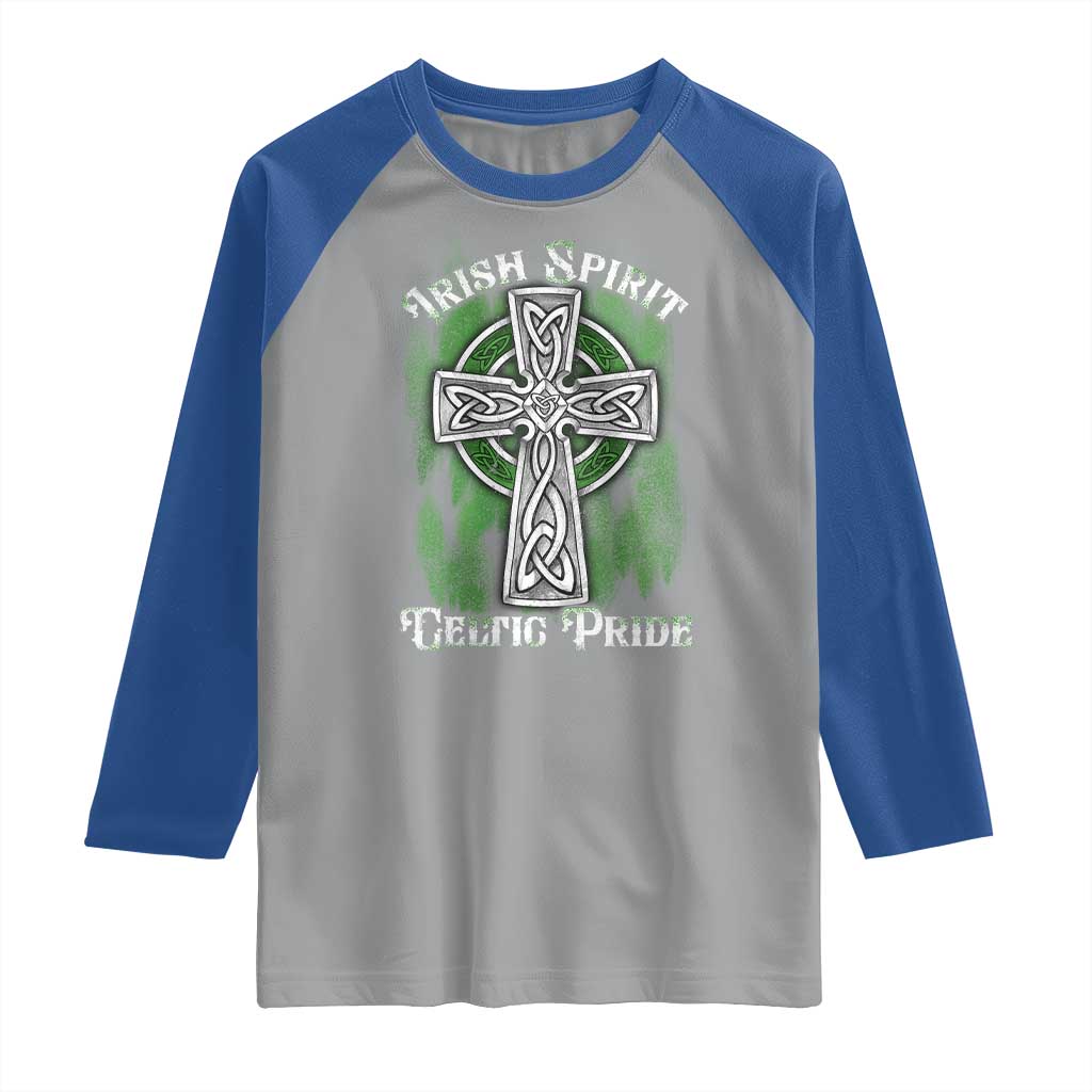 Irish Spirit Celtic Pride Raglan Shirt TS09 Sport Gray Royal Print Your Wear