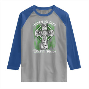 Irish Spirit Celtic Pride Raglan Shirt TS09 Sport Gray Royal Print Your Wear