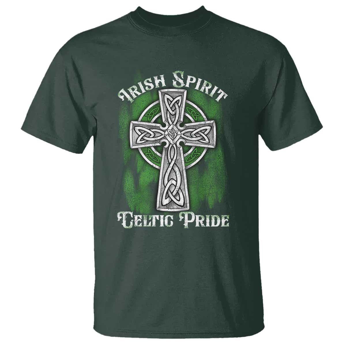 Irish Spirit Celtic Pride T Shirt TS09 Dark Forest Green Print Your Wear