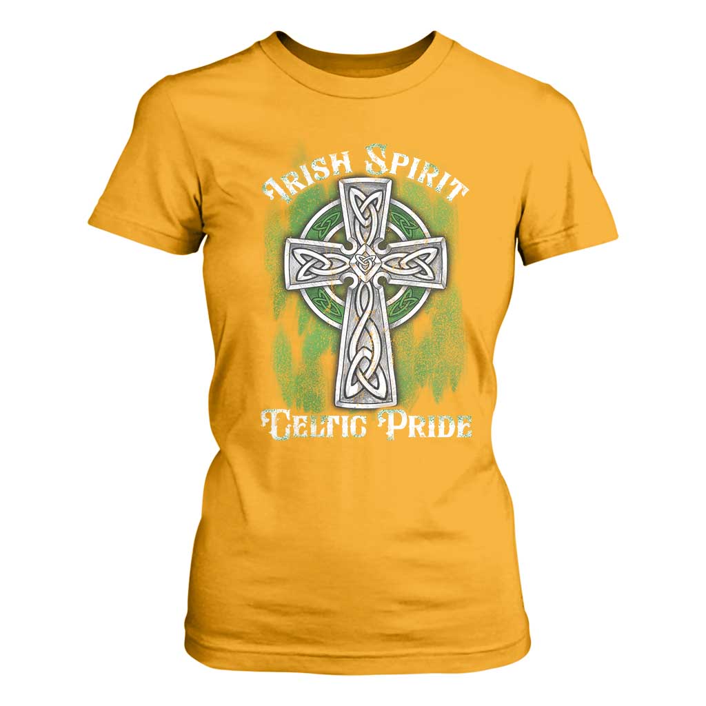 Irish Spirit Celtic Pride T Shirt For Women TS09 Gold Print Your Wear