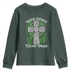 Irish Spirit Celtic Pride Youth Sweatshirt TS09 Dark Forest Green Print Your Wear